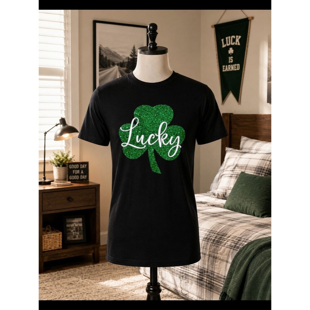 Lucky Shamrock Short Sleeve Tee - Black/Green